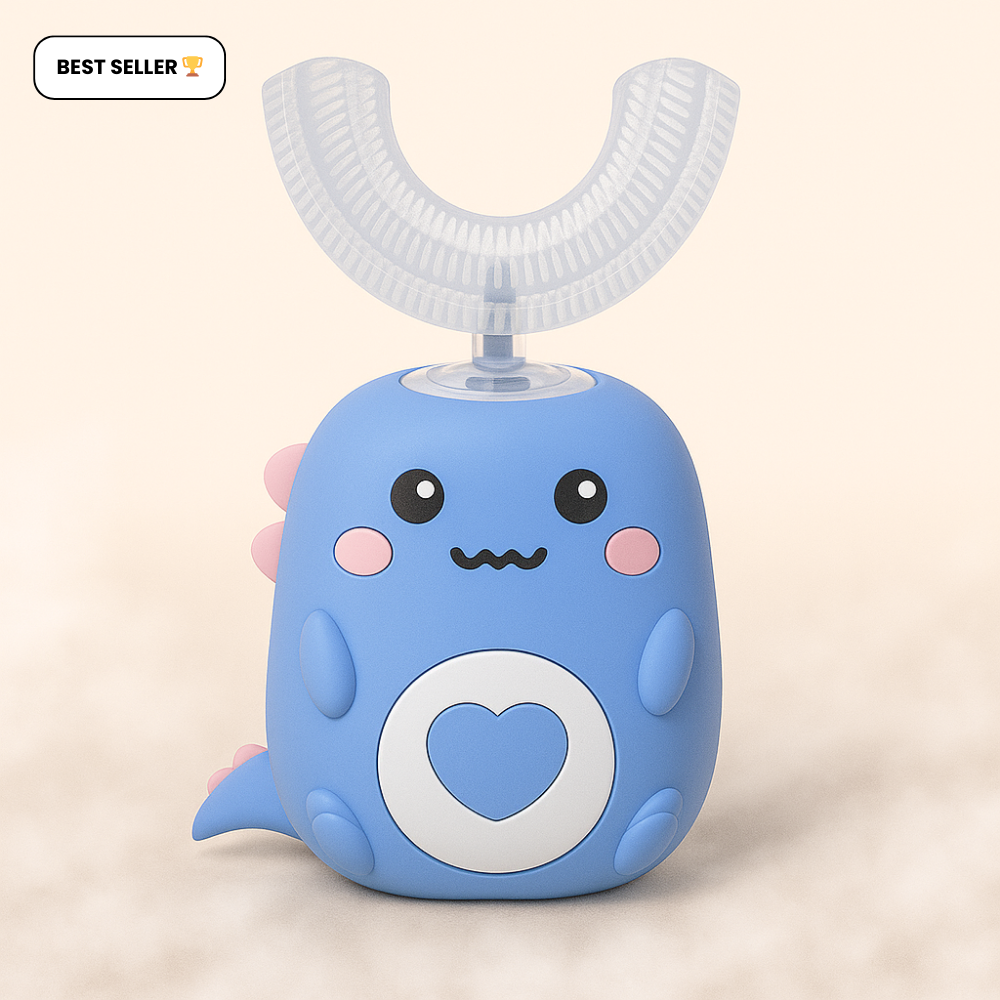 DinoBrush Kids Ultrasonic U-Shaped Toothbrush for Fun 360° Oral Care